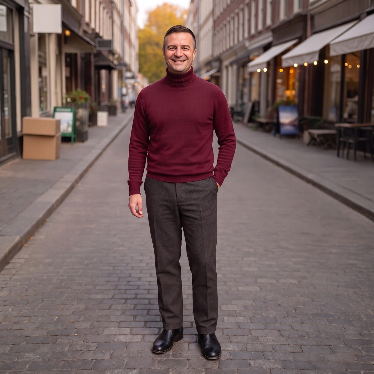 Coltrui Heren | Fijngebreid | Geribde Col | Recht Model