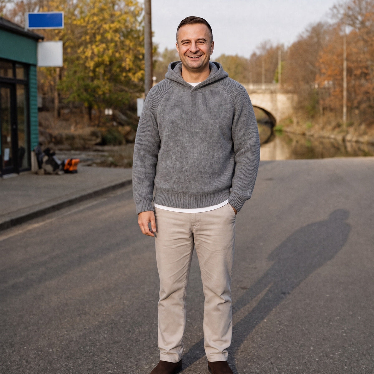 Gebreide Raglan Hoodie Heren | Ribmouwen | 3 Kleuren