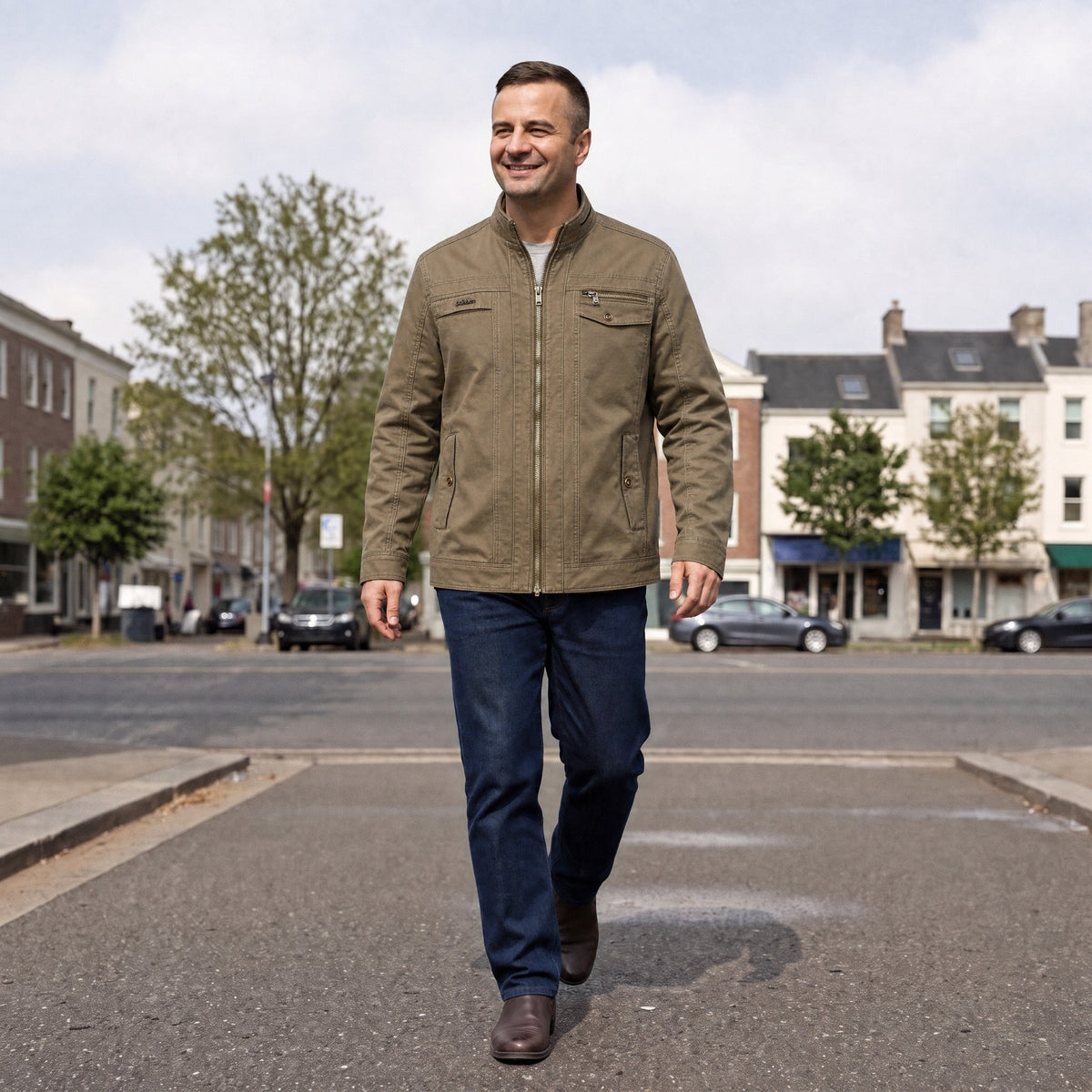 Fieldjacket Heren | Katoen | Opstaande Kraag | Waterafstotend
