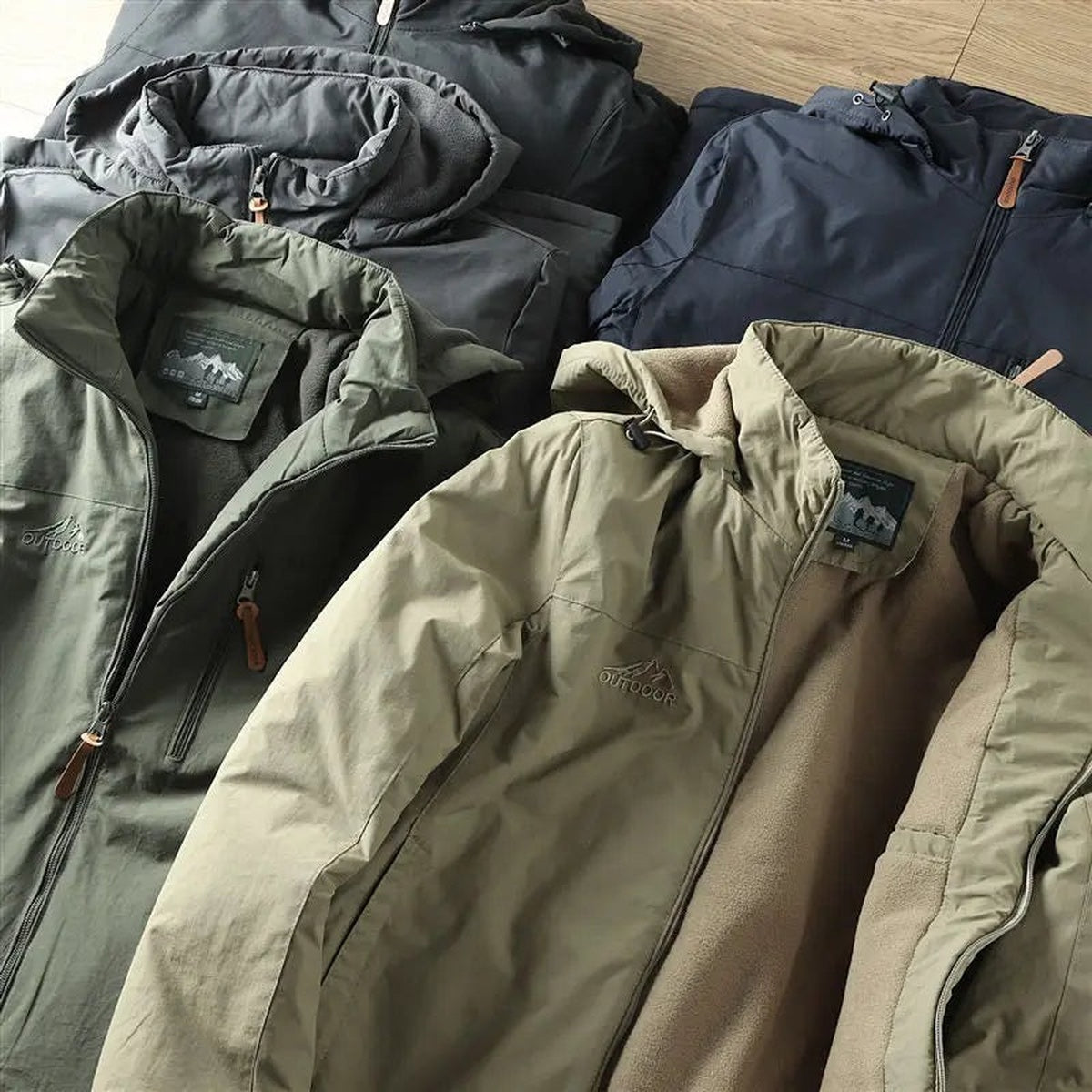 Winterjas in alle vijf kleuren met fleecevoering