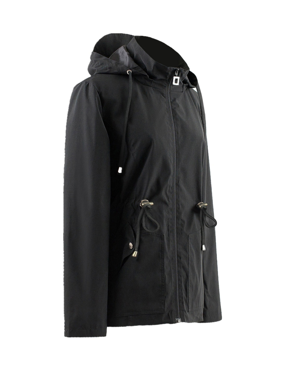 Zwarte jas, zijkant | Boutique Moda