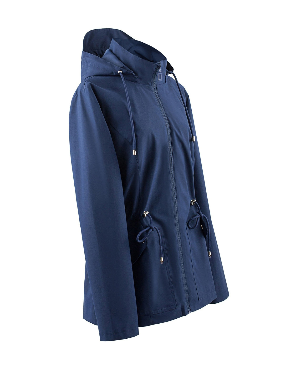 Marineblauwe jas, zijkant | Boutique Moda