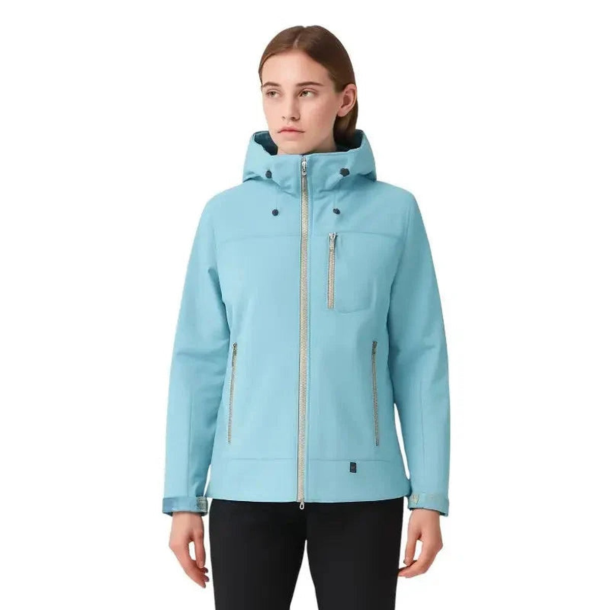 Vrouw in de blauwe regenjas | Boutique Moda