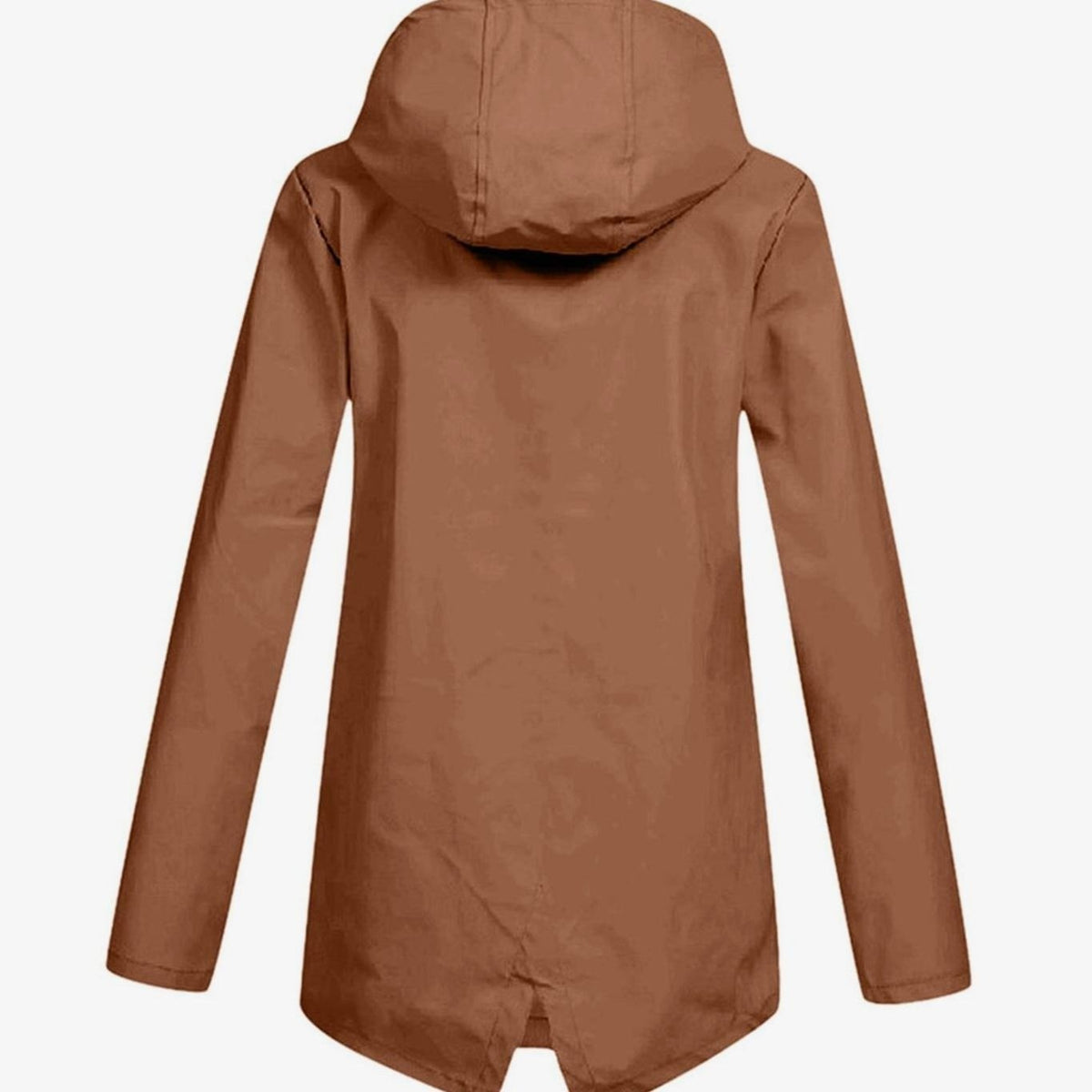 Koffiebruine regenjas, voorkant | Boutique Moda