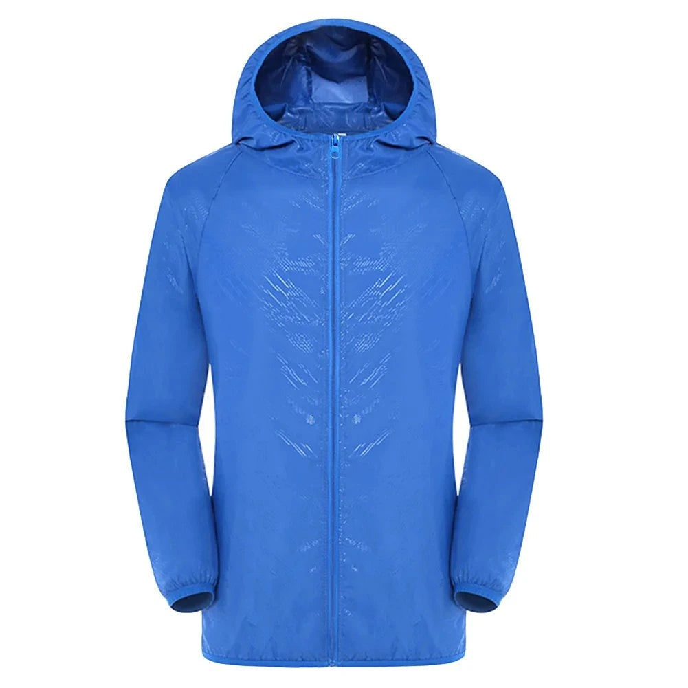 Lichte regenjas in blauw met capuchon | Boutique Moda