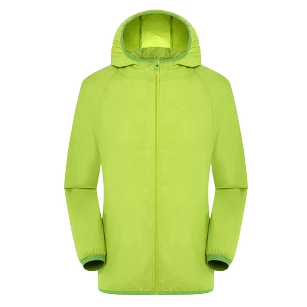 Lichte regenjas in limoengroen met capuchon | Boutique Moda