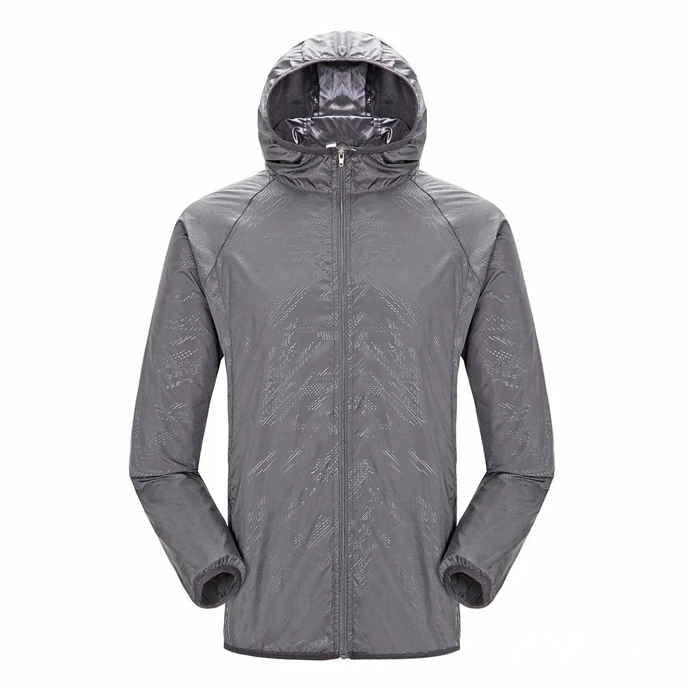 Lichte regenjas in lichtgrijs met capuchon | Boutique Moda