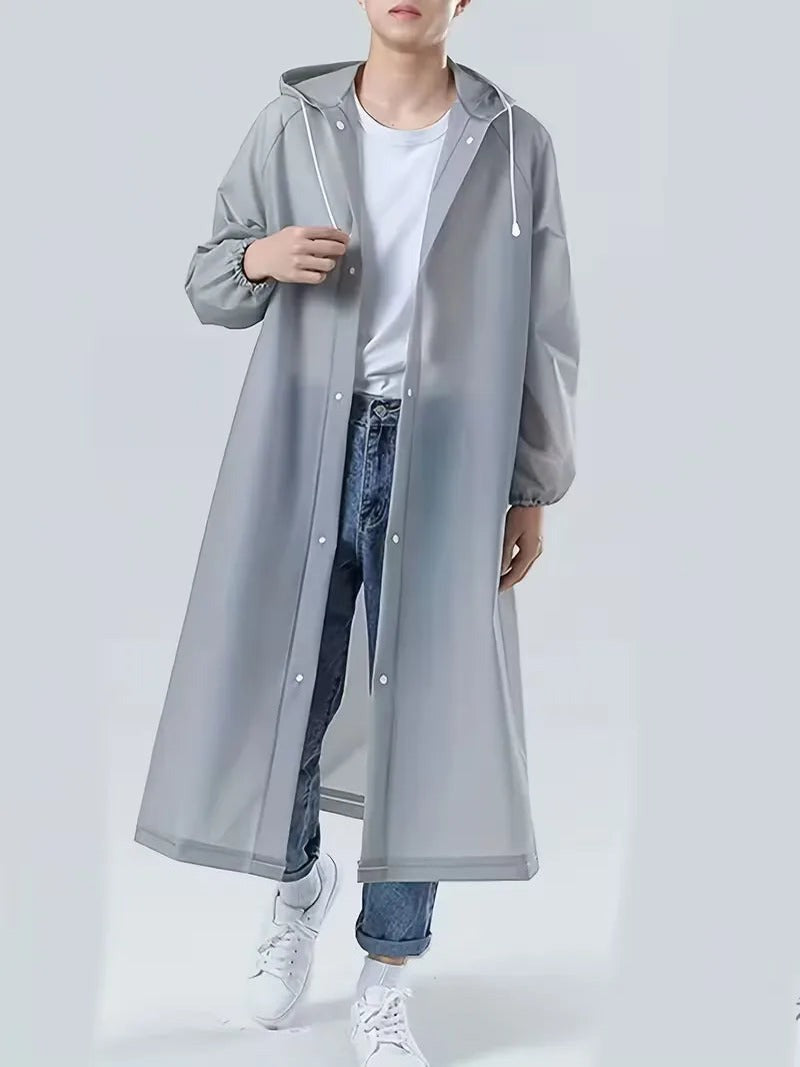 Grijze regenjas met capuchon van top tot teen | Boutique Moda