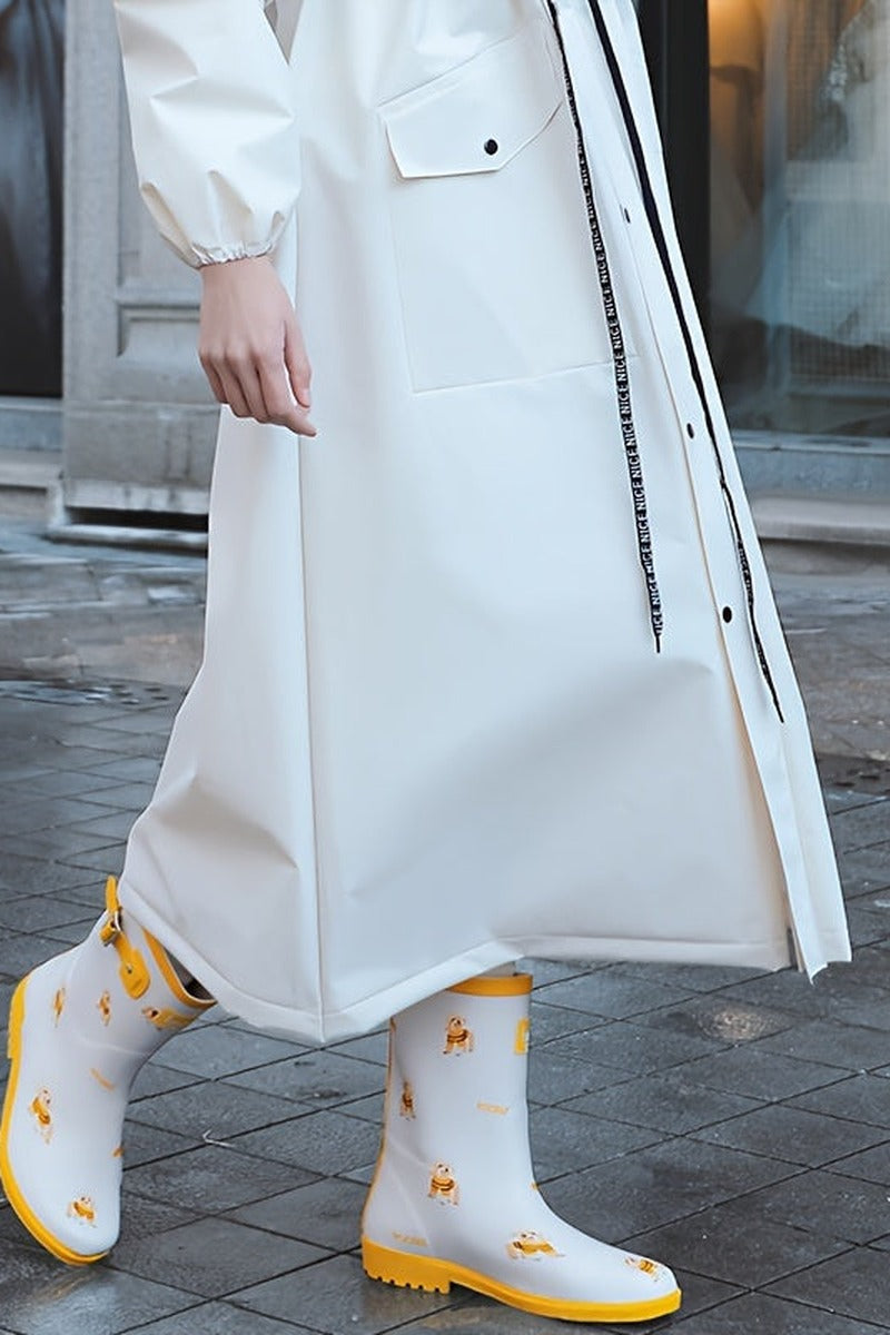 Witte regenjas met regenlaarzen | Boutique Moda