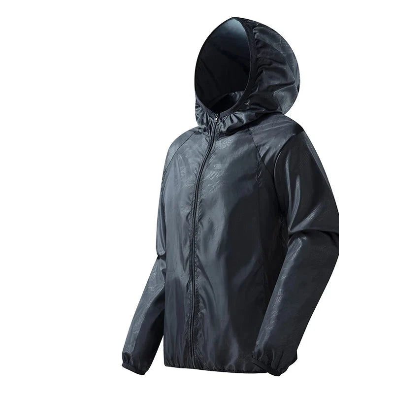 Opvouwbaar windjack in zwart met capuchon | Boutique Moda