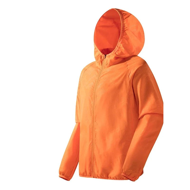 Opvouwbaar windjack in oranje met capuchon | Boutique Moda