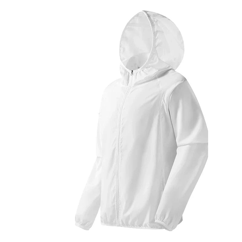 Opvouwbaar windjack in wit met capuchon | Boutique Moda