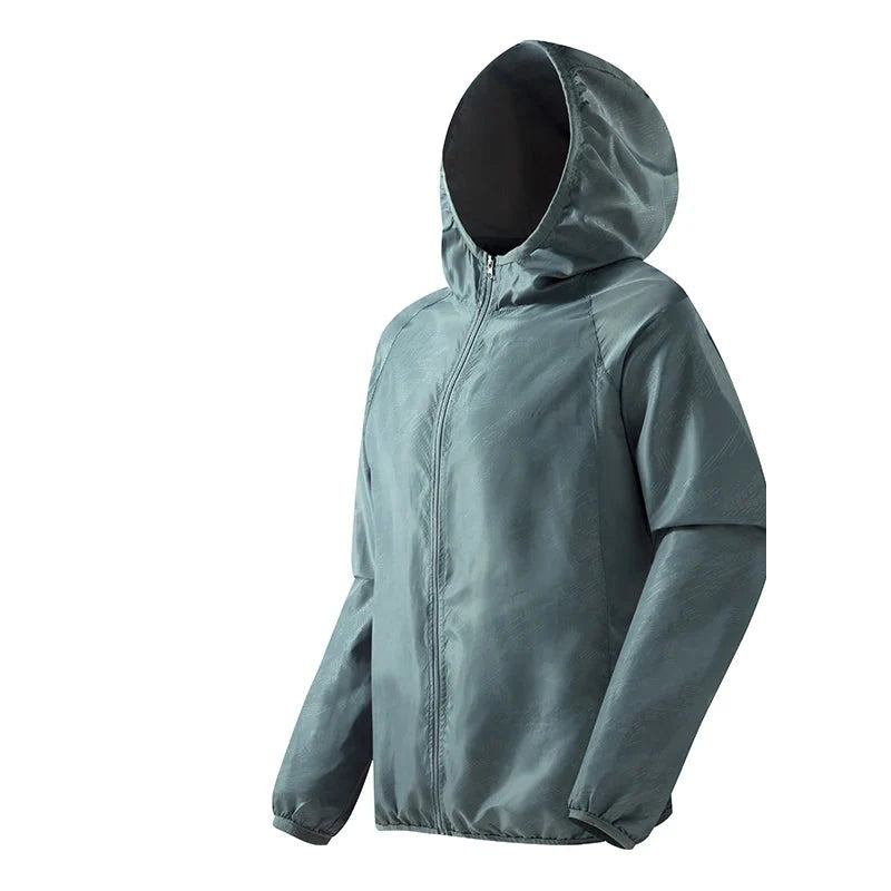Opvouwbaar windjack in grijs met capuchon | Boutique Moda