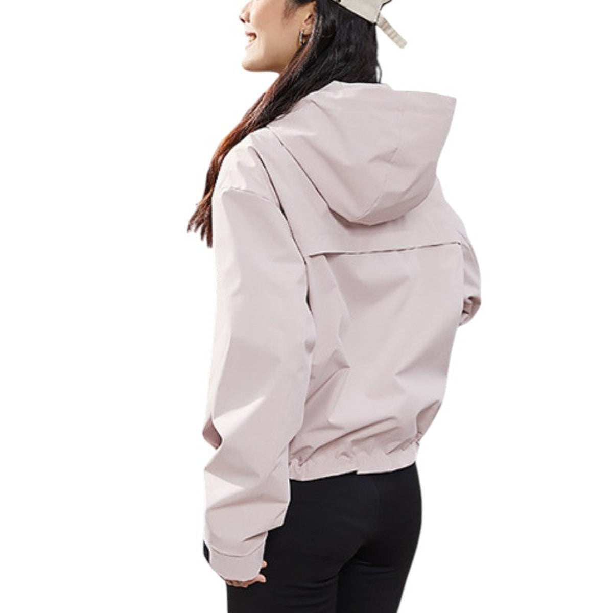 Roze regenjas, achterkant | Boutique Moda