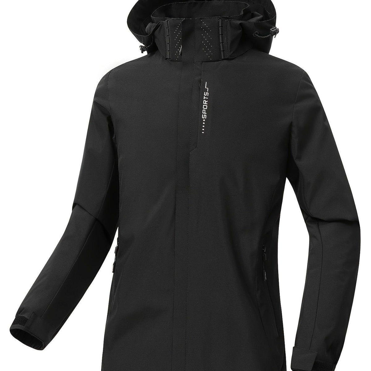Zwarte sportjas, dichtbij | Boutique Moda