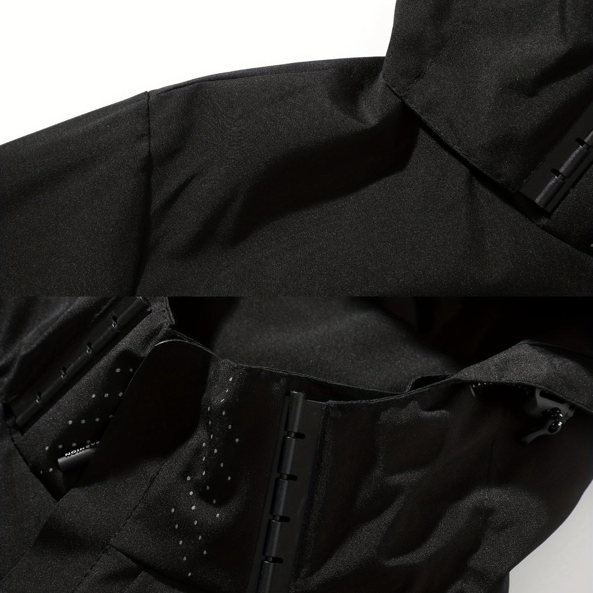 Details van kraag en capuchon in zwart | Boutique Moda