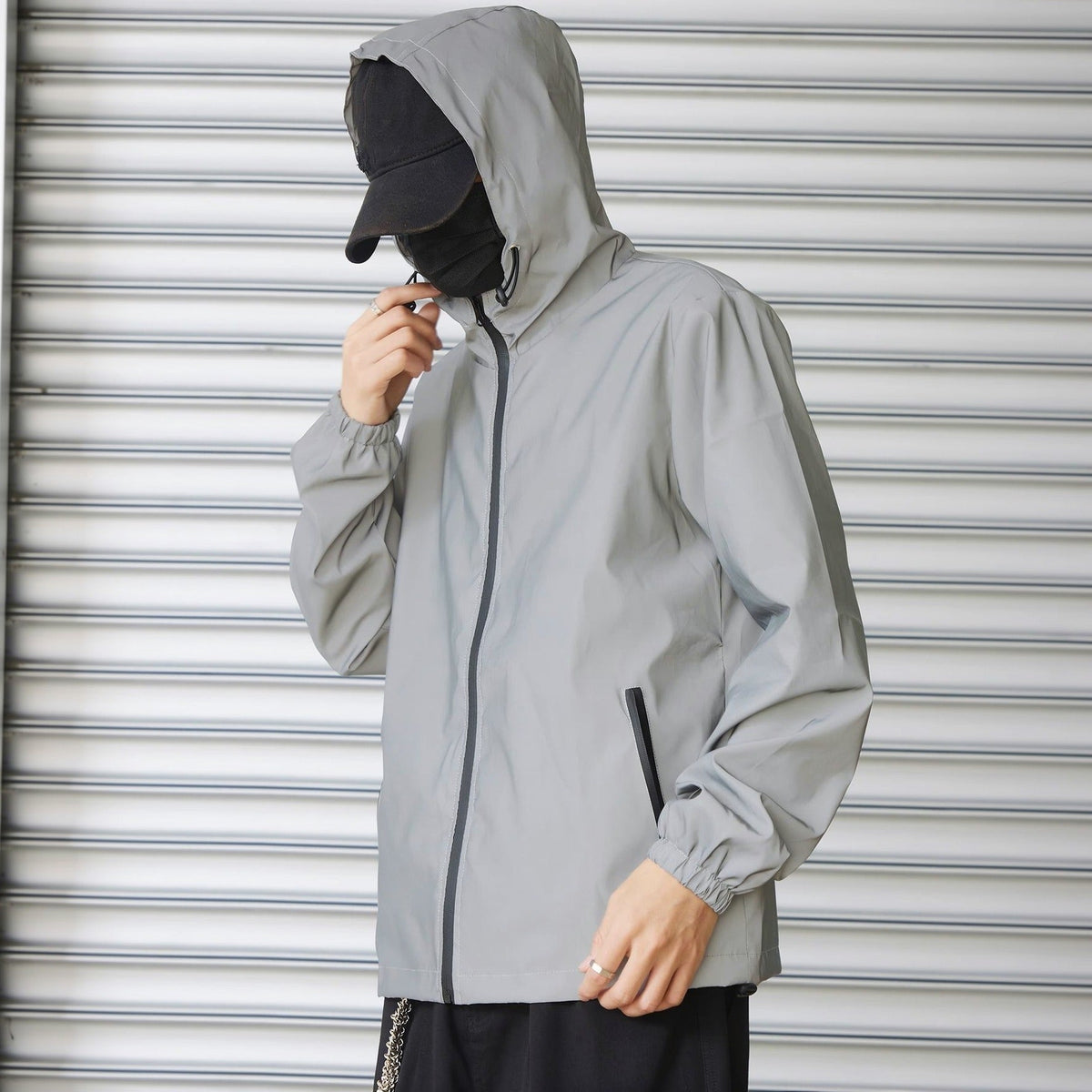 Reflecterend Windjack Heren | Capuchon | Licht