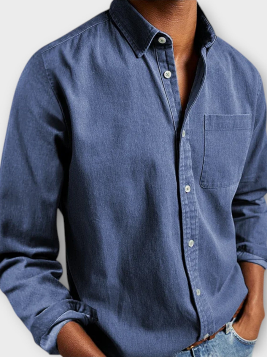 Overhemd Heren | Lange Mouw | Casual | Met Borstzak-Boutique Moda