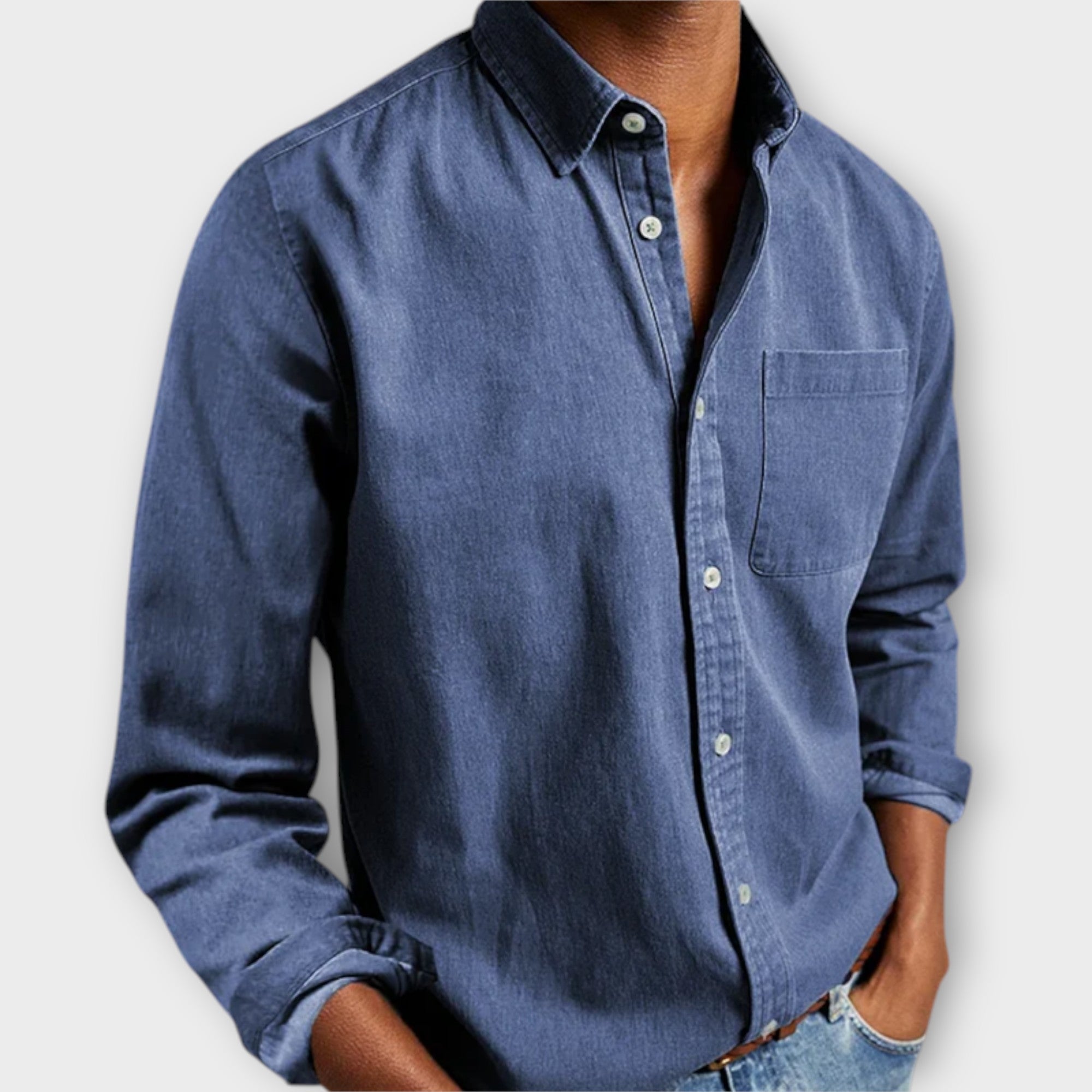 Overhemd Heren | Lange Mouw | Casual | Met Borstzak-Boutique Moda