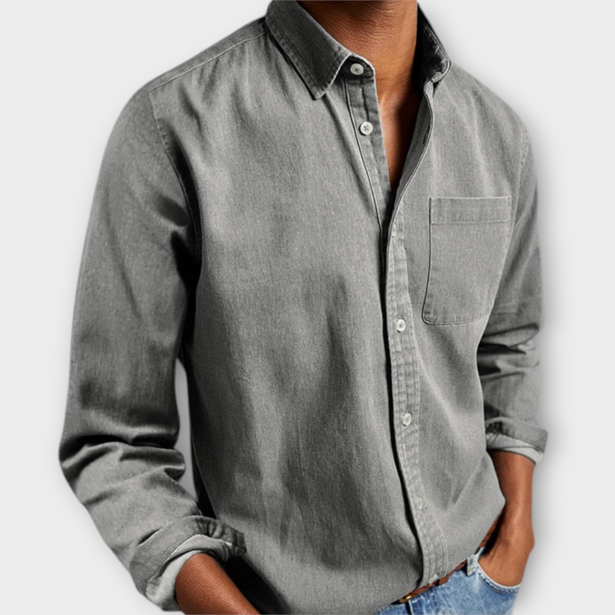 Overhemd Heren | Lange Mouw | Casual | Met Borstzak-Boutique Moda