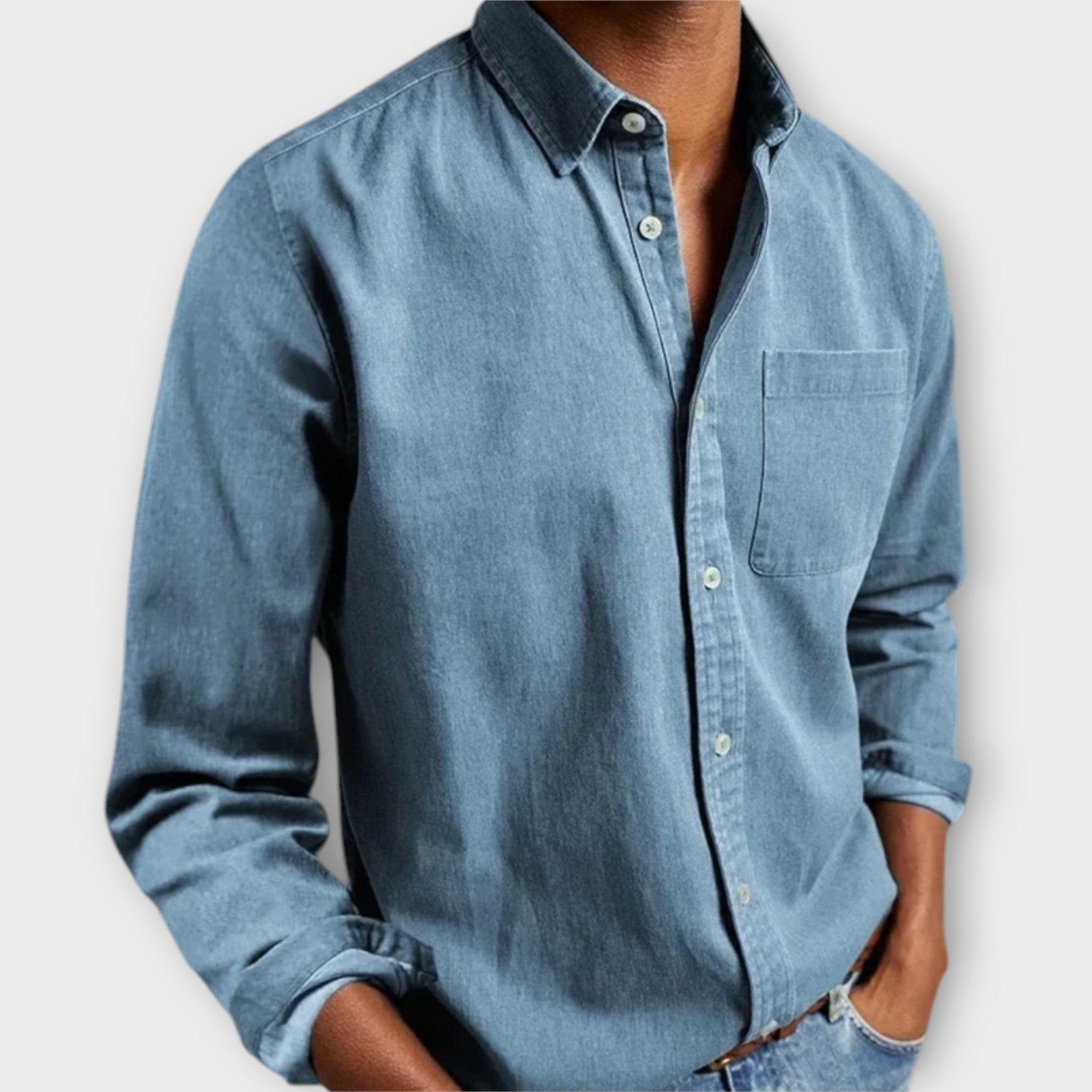 Overhemd Heren | Lange Mouw | Casual | Met Borstzak-Boutique Moda