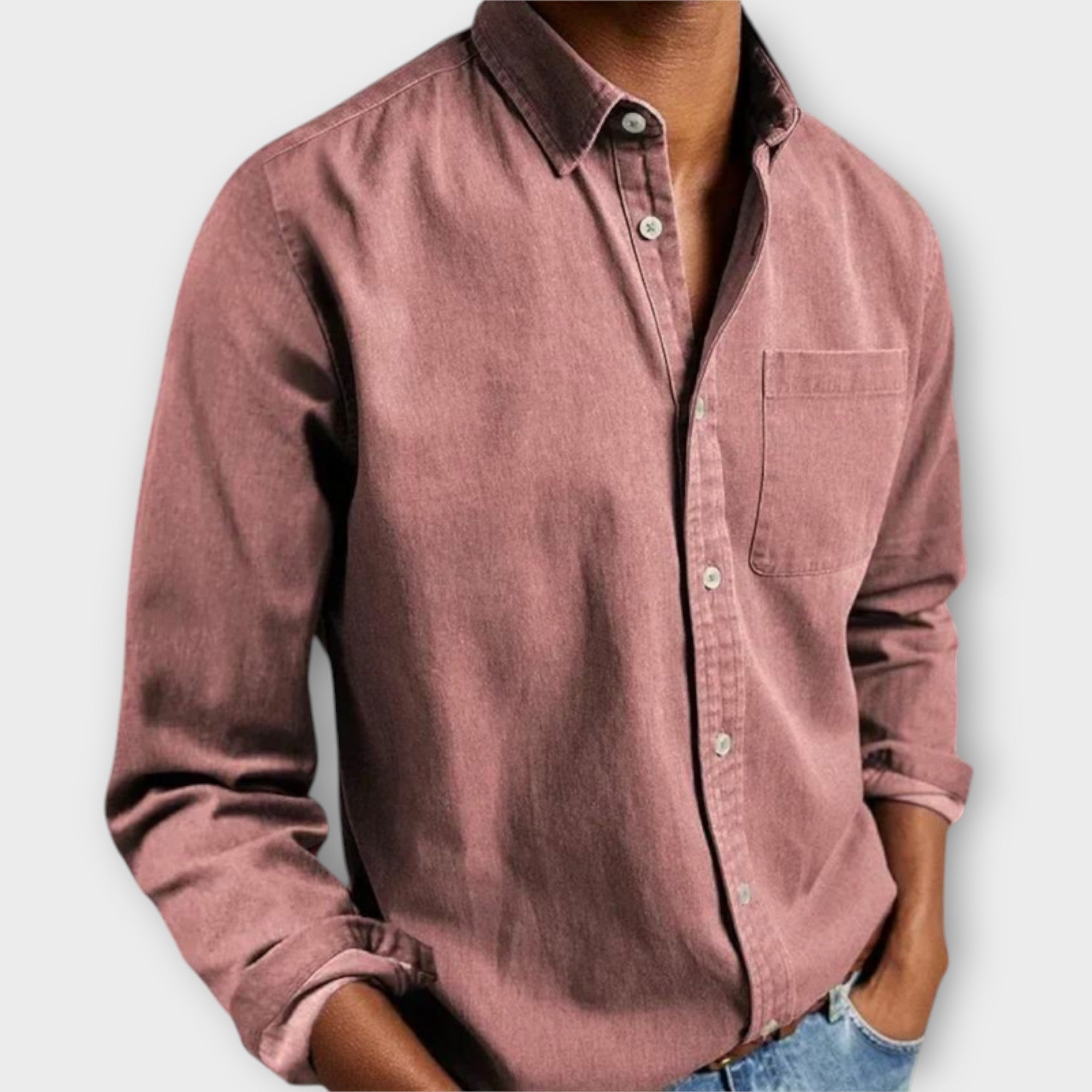 Overhemd Heren | Lange Mouw | Casual | Met Borstzak-Boutique Moda