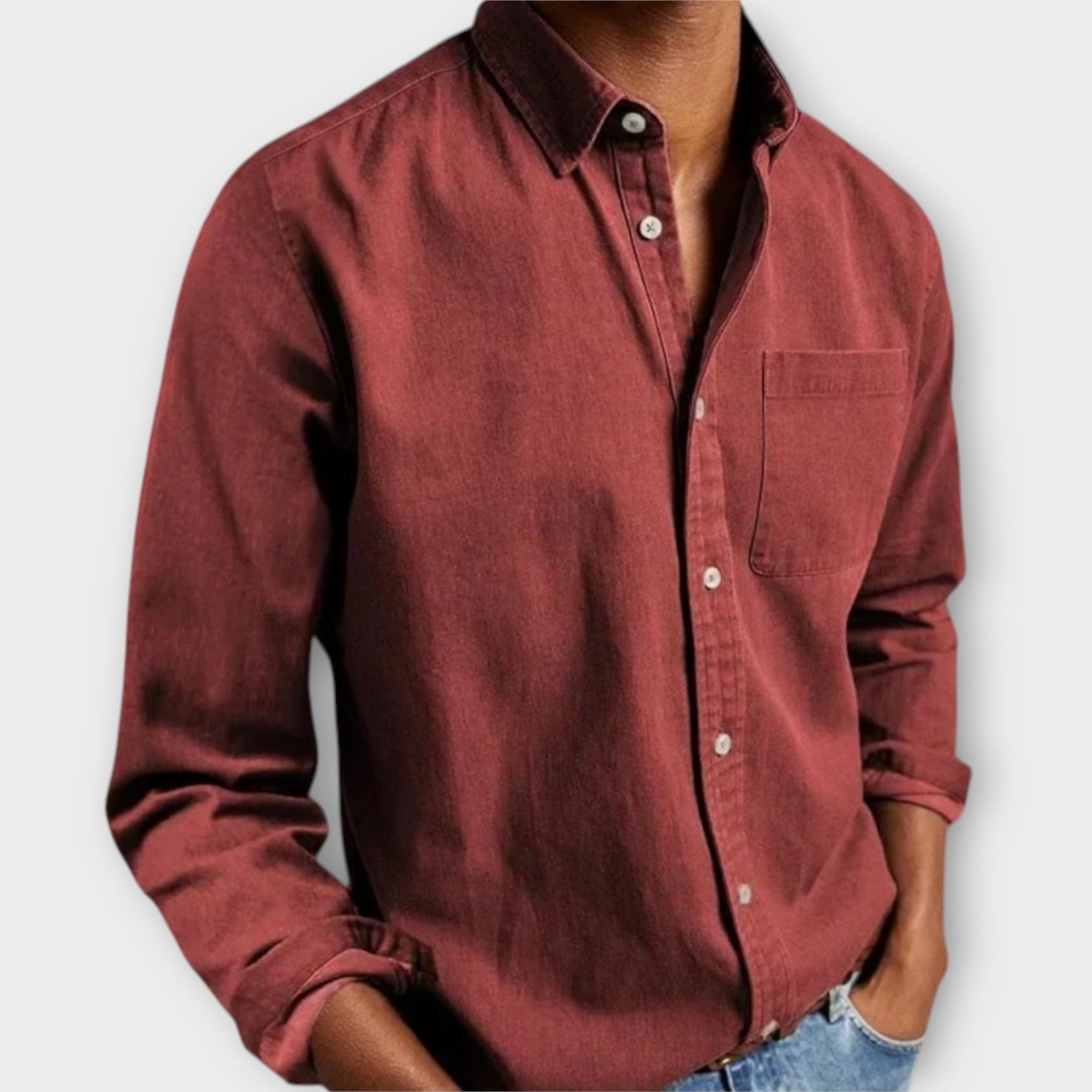 Overhemd Heren | Lange Mouw | Casual | Met Borstzak-Boutique Moda