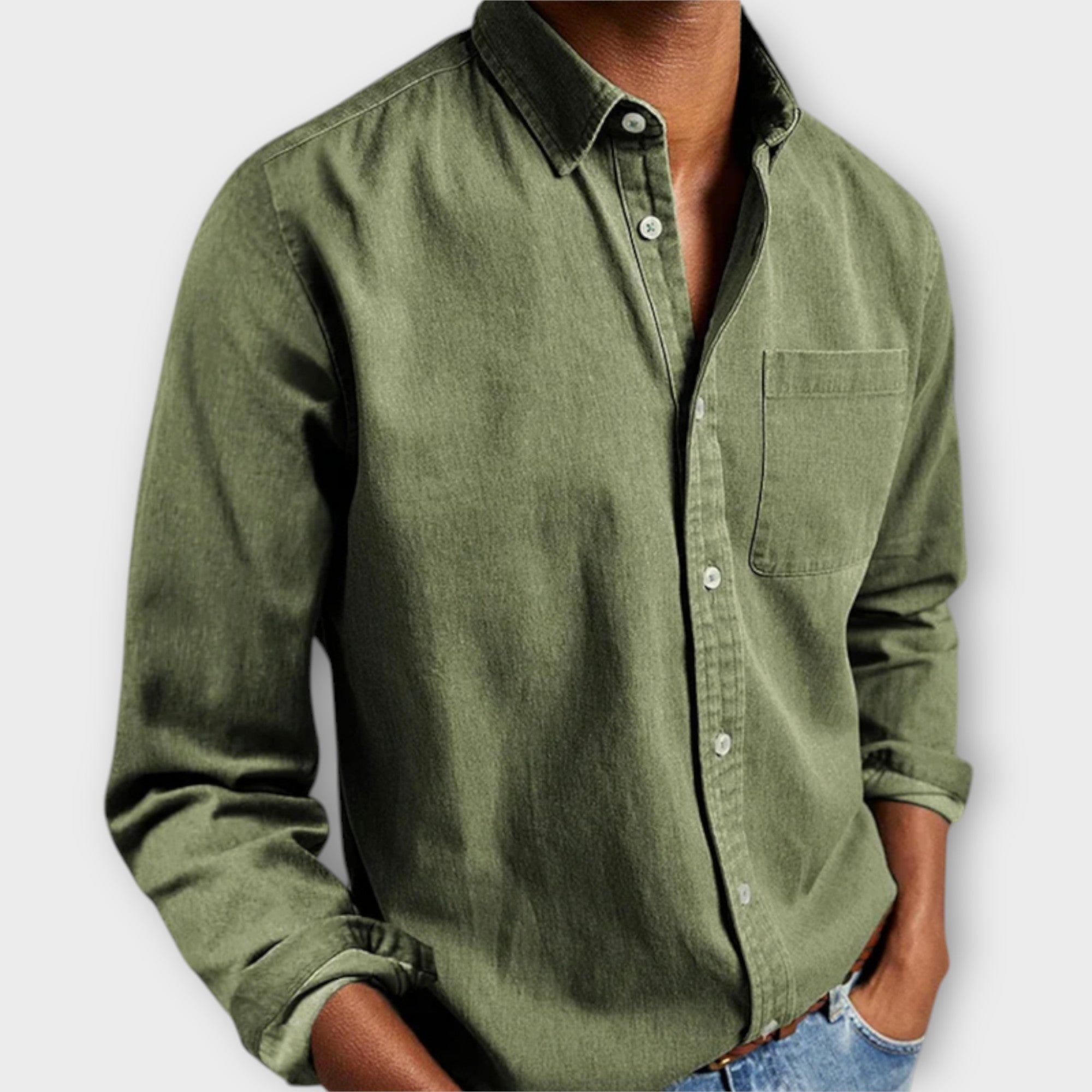 Overhemd Heren | Lange Mouw | Casual | Met Borstzak-Boutique Moda