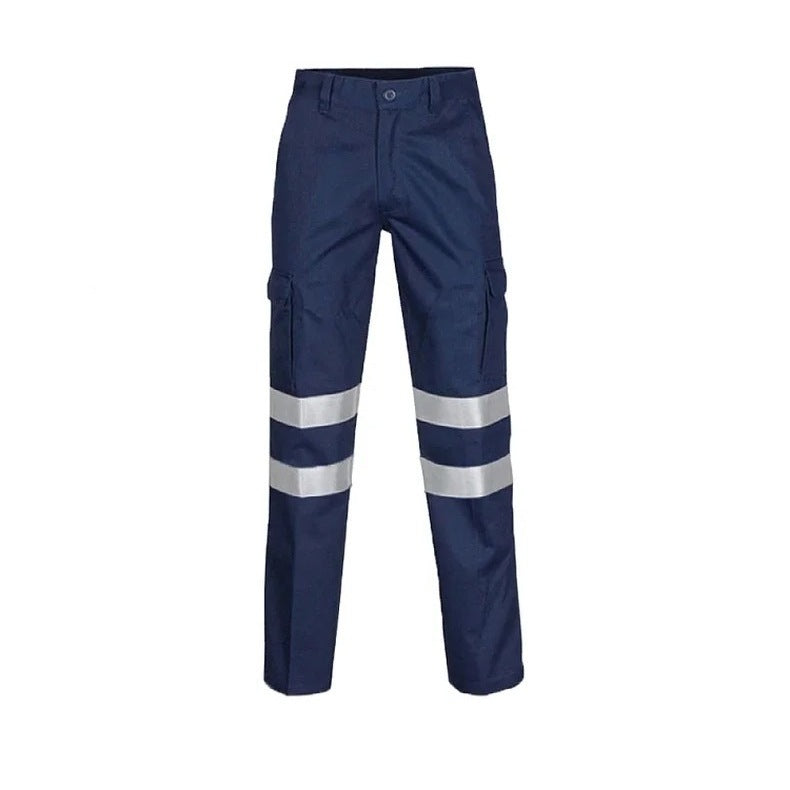 Werkbroek met Reflectie | Katoen | Cargo | Marineblauw