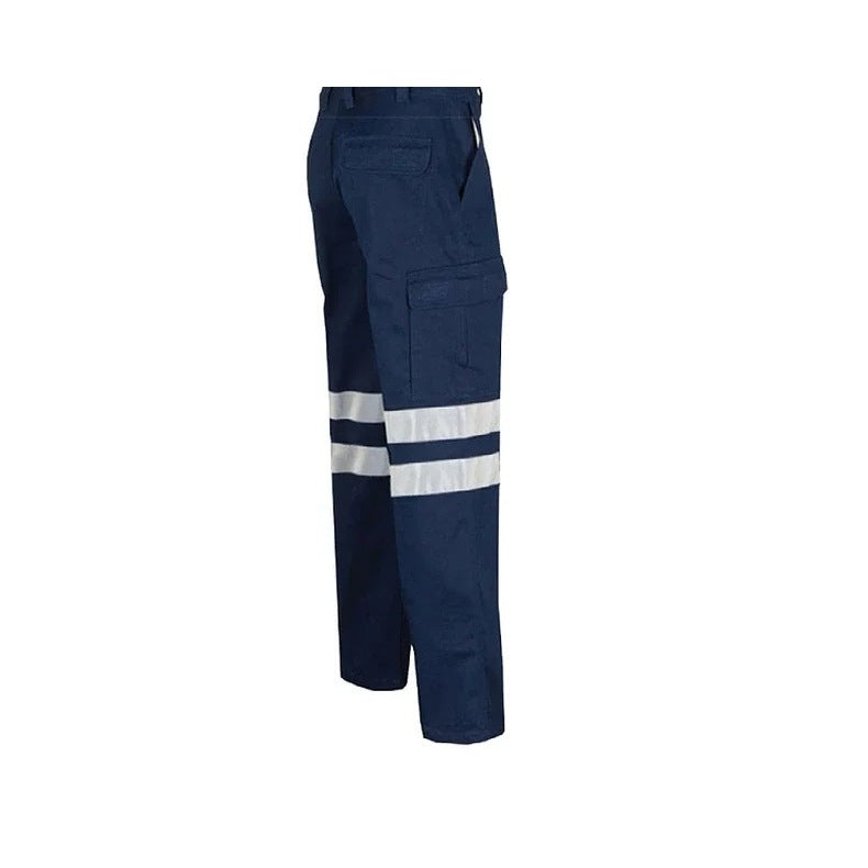 Werkbroek met Reflectie | Katoen | Cargo | Marineblauw