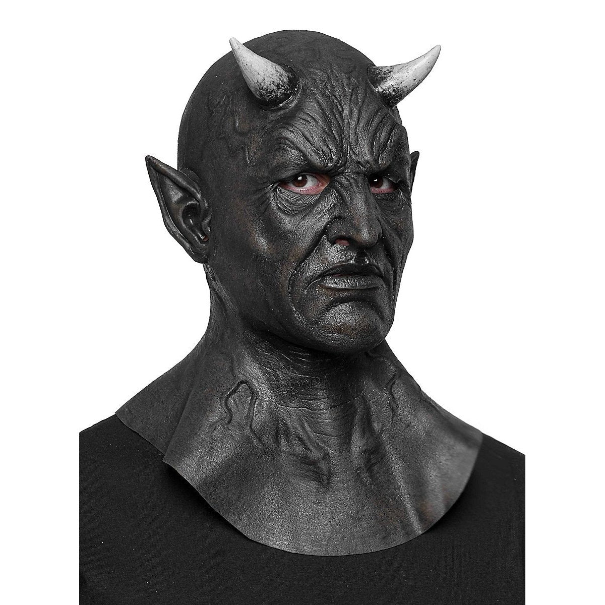 Demonen Masker | Zwart | Hoorns | Puntoren | Volledig Hoofd