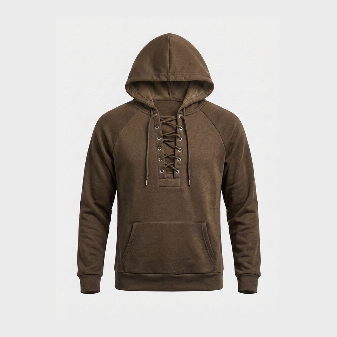 Hoodie Heren met Veterkraag | Kangoeroezak | 5 Kleuren