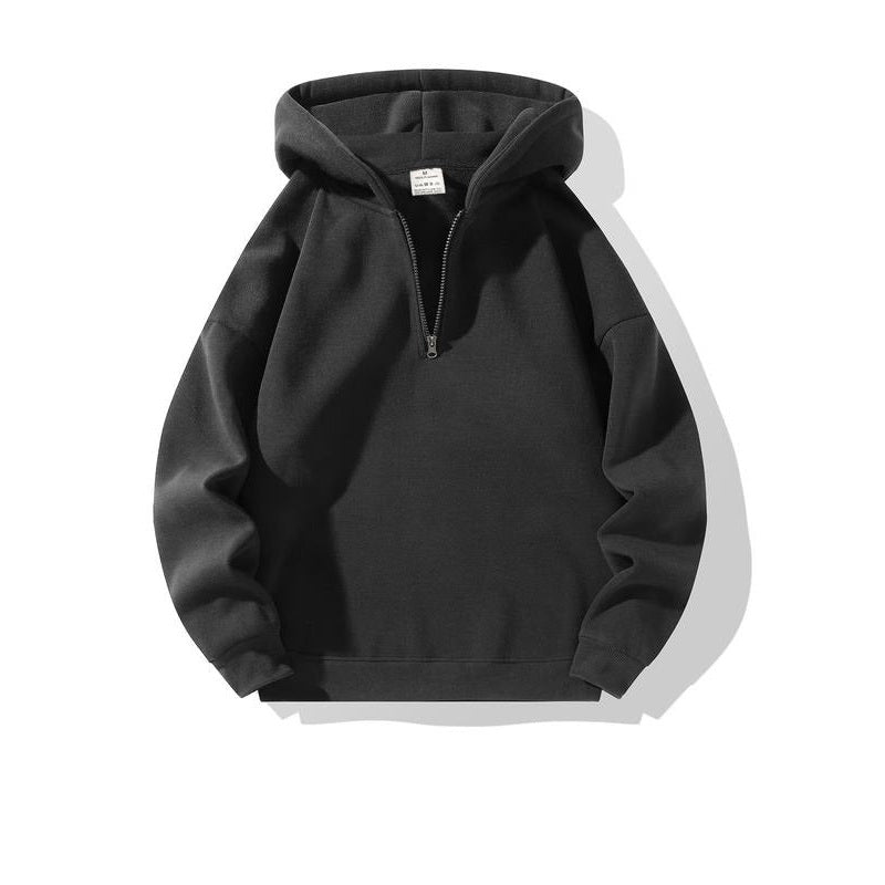 Hoodie Heren met Korte Rits | Verlaagde Schouders | 3 Kleuren