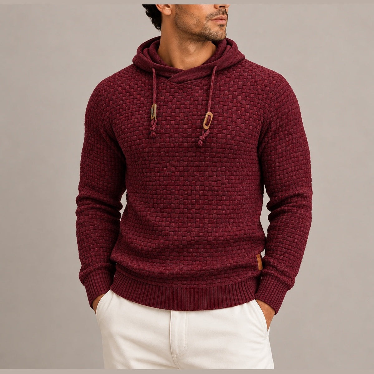 Gebreide Hoodie Heren met Mandpatroon | 8 Kleuren