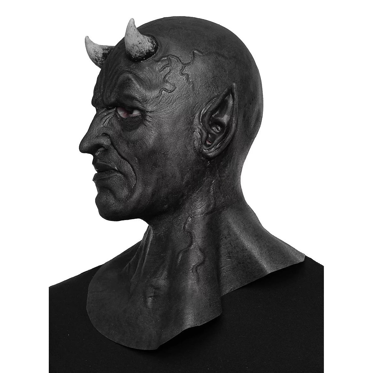 Demonen Masker | Zwart | Hoorns | Puntoren | Volledig Hoofd