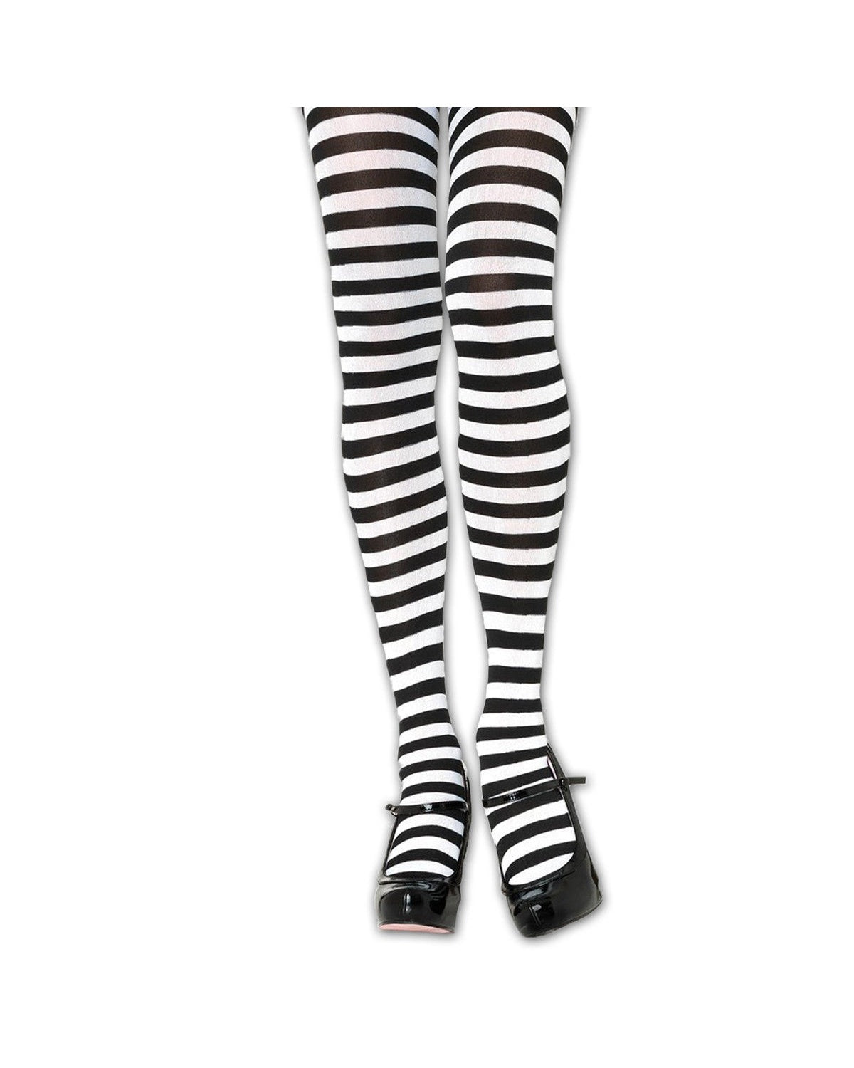 Zwart-wit gestreepte panty