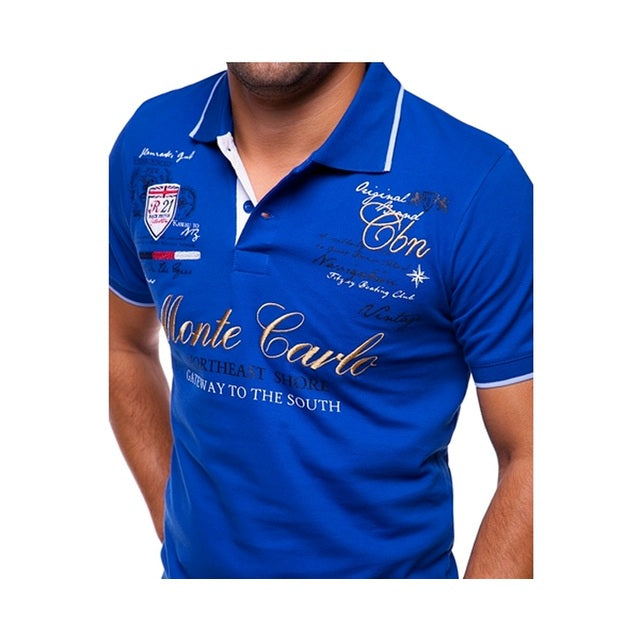 Polo Shirt Heren | Korte Mouw | Print | Contrastkraag-Boutique Moda