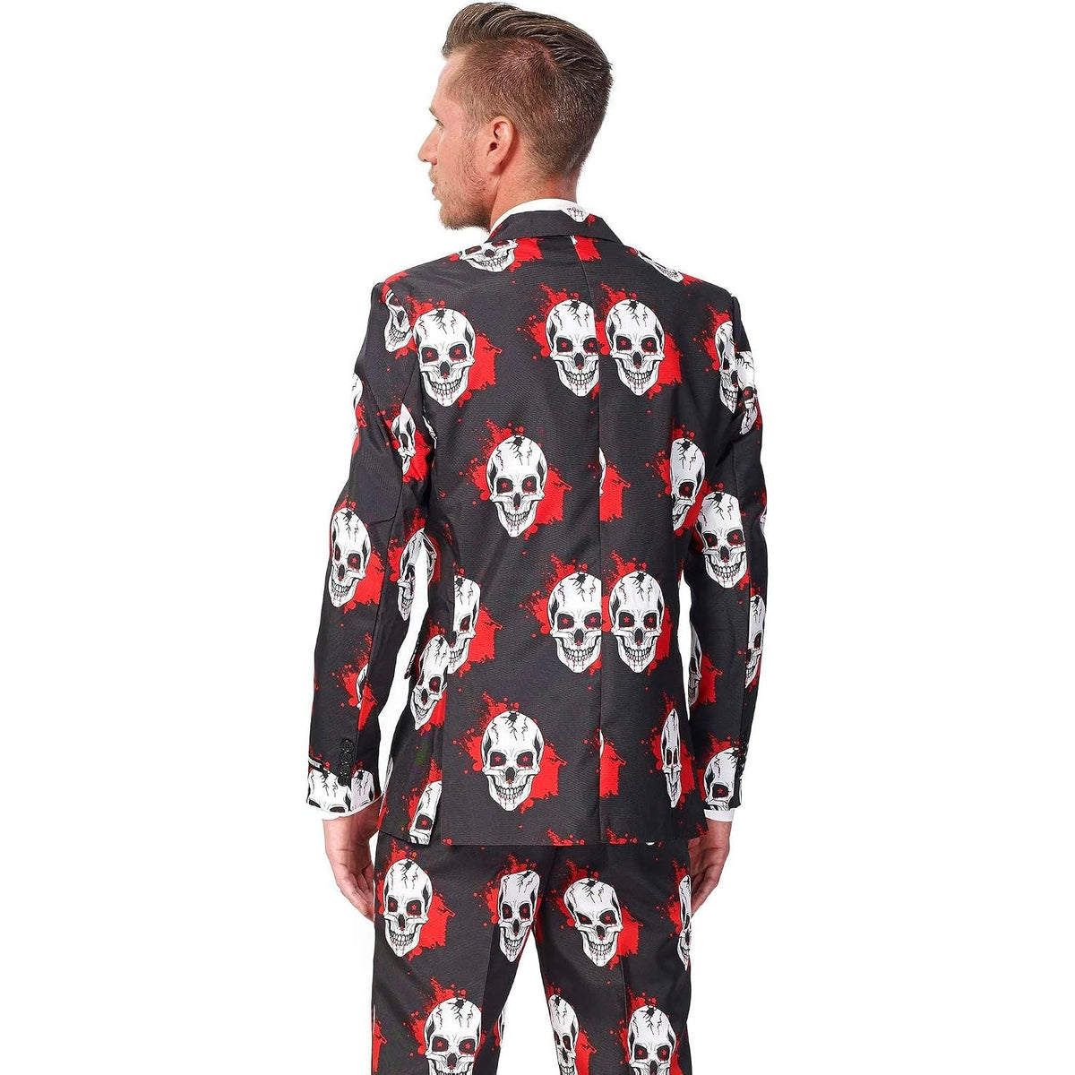 Doodskop Pak Heren | Bloedspetters | Colbert, Broek, Stropdas | Zwart