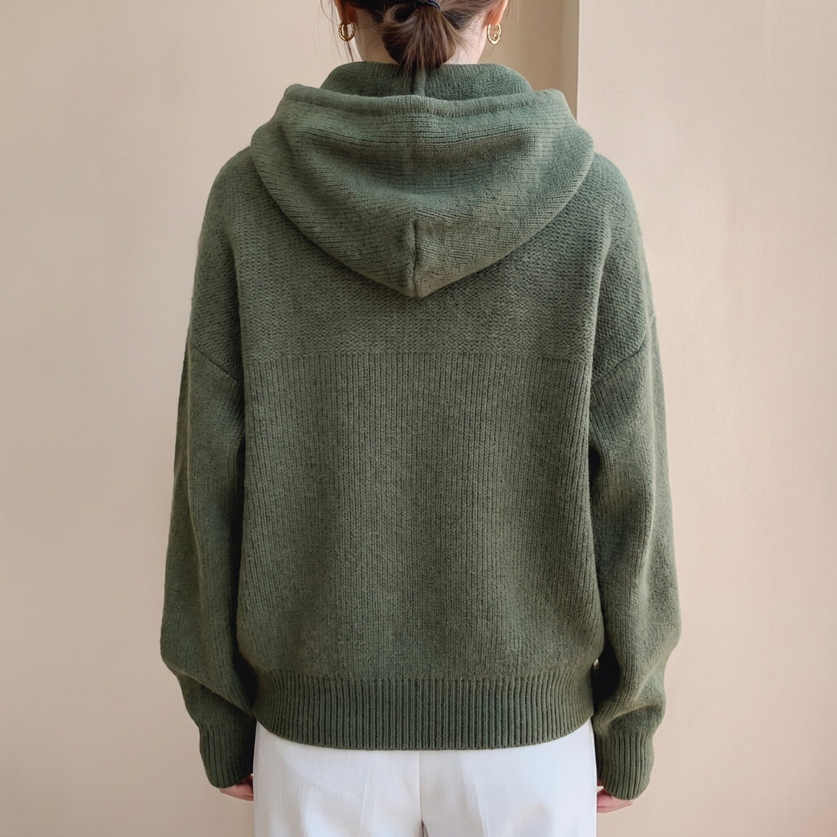Gebreide Hoodie Dames met Colkraag | Koord | Oversized | 4 Kleuren