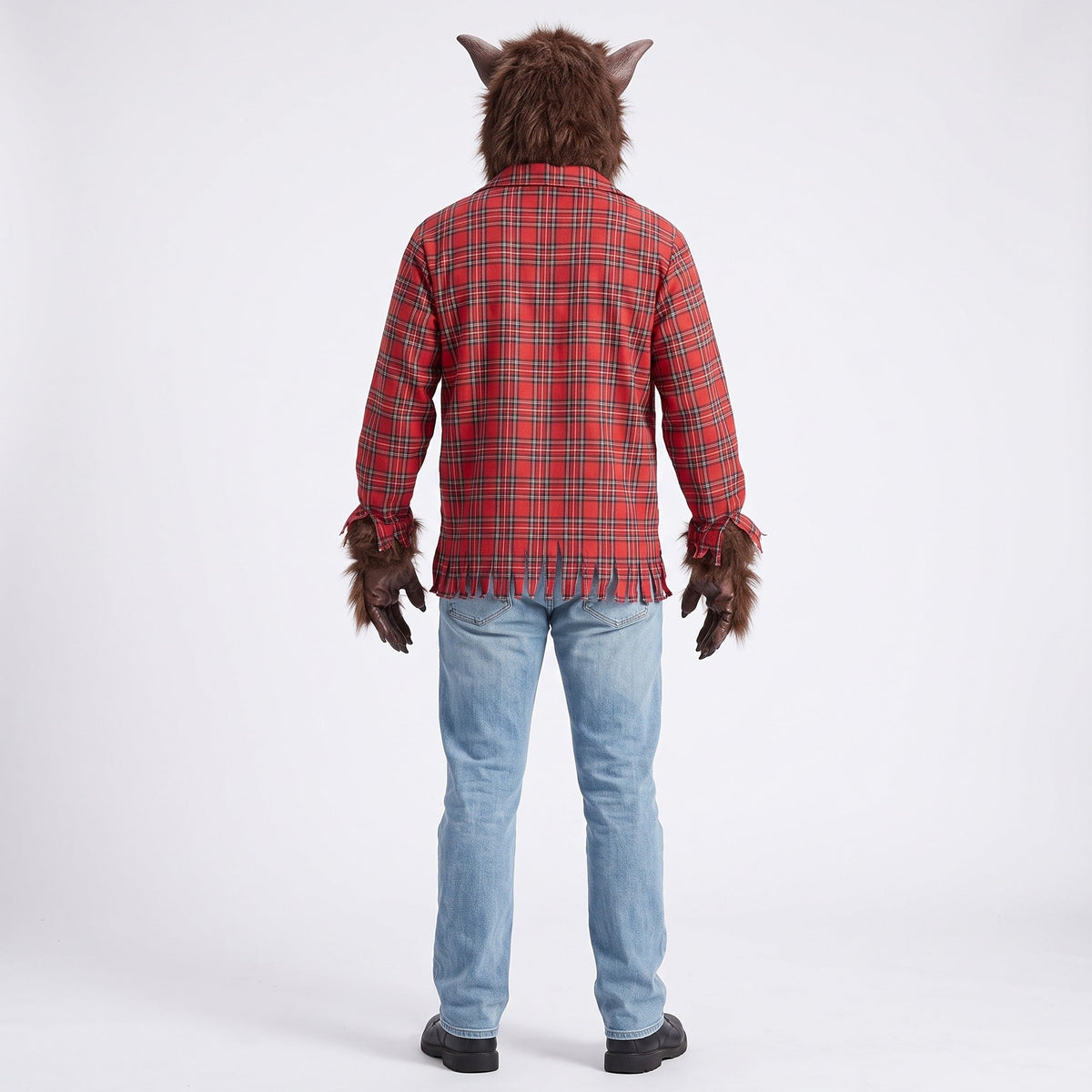 Weerwolf Kostuum Heren | Geruit Shirt | Masker | Klauwhandschoenen