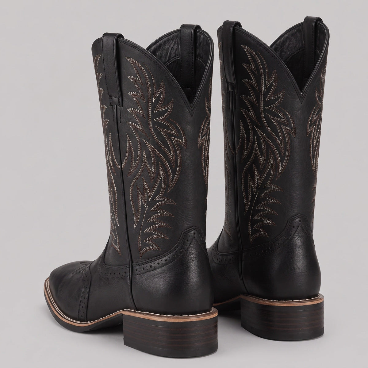 Cowboylaarzen Heren met Hoge Schacht | Vierkante Neus | Siersteken | 2 Kleuren