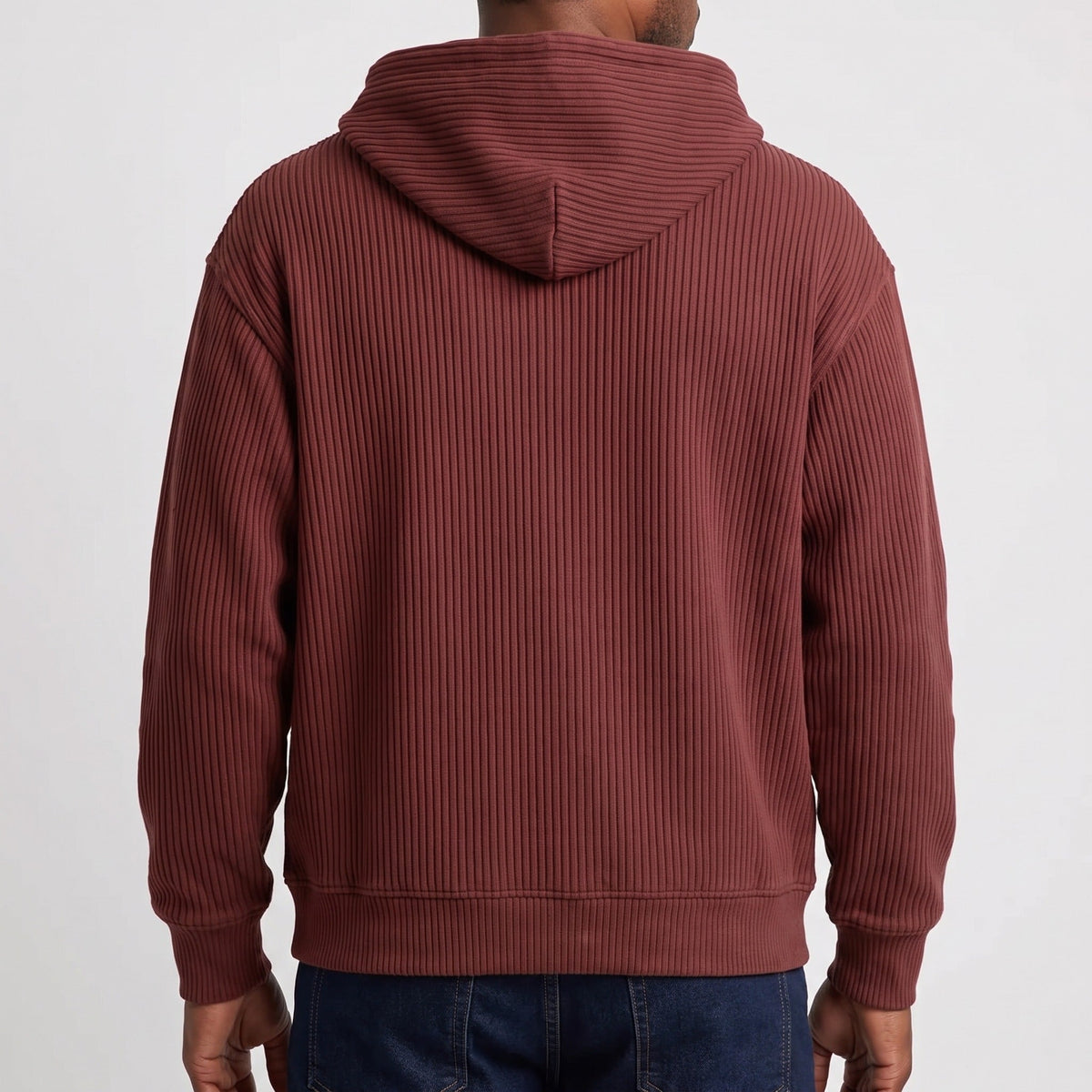 Geribde Half Zip Hoodie Heren | Witte Koorden | 6 Kleuren