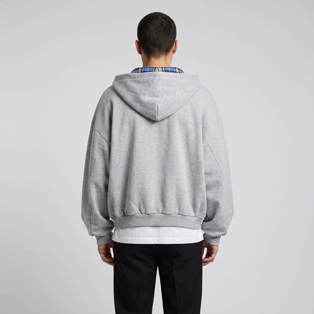 Omkeerbare Hoodie Heren | Rits | Oversized | Geruit
