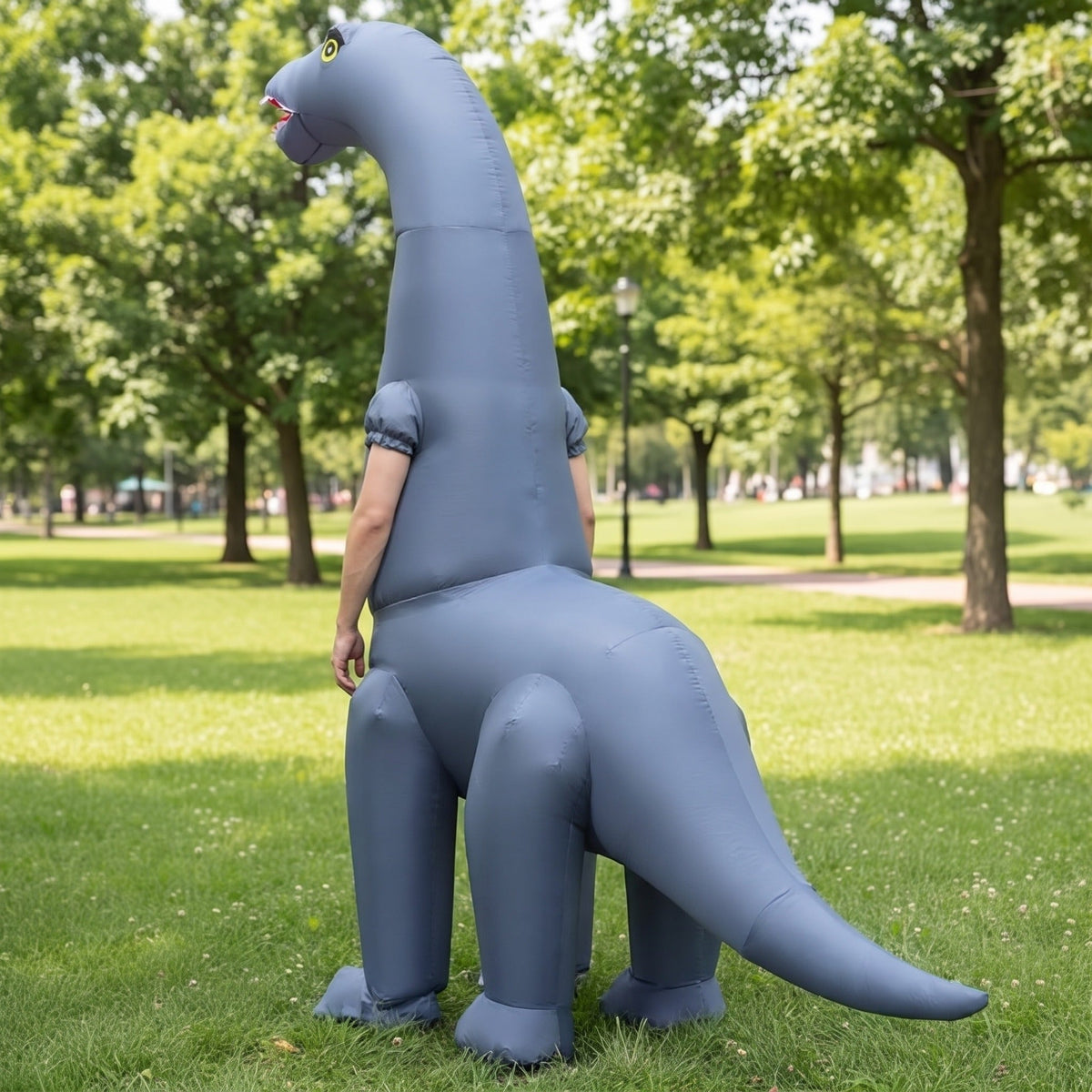 Opblaasbaar Dinosaurus Kostuum | Lange Nek | Volwassenen