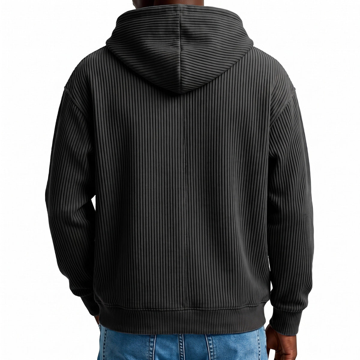 Half Zip Hoodie Heren met Ribstructuur | Hoge Kraag | 10 Kleuren