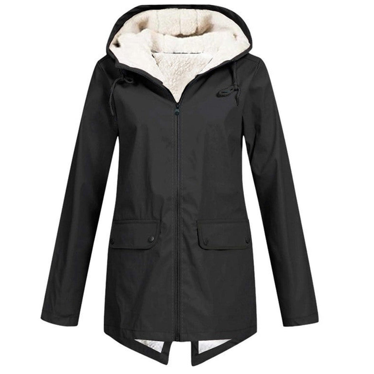 Gevoerde Regenjas Dames met Capuchon | Fleecevoering | Waterafstotend | 8 Kleuren