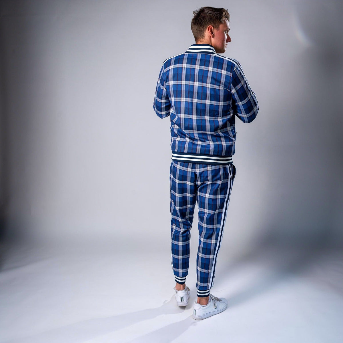 Geruit Trainingspak Heren | Jack met Rits en Joggingbroek