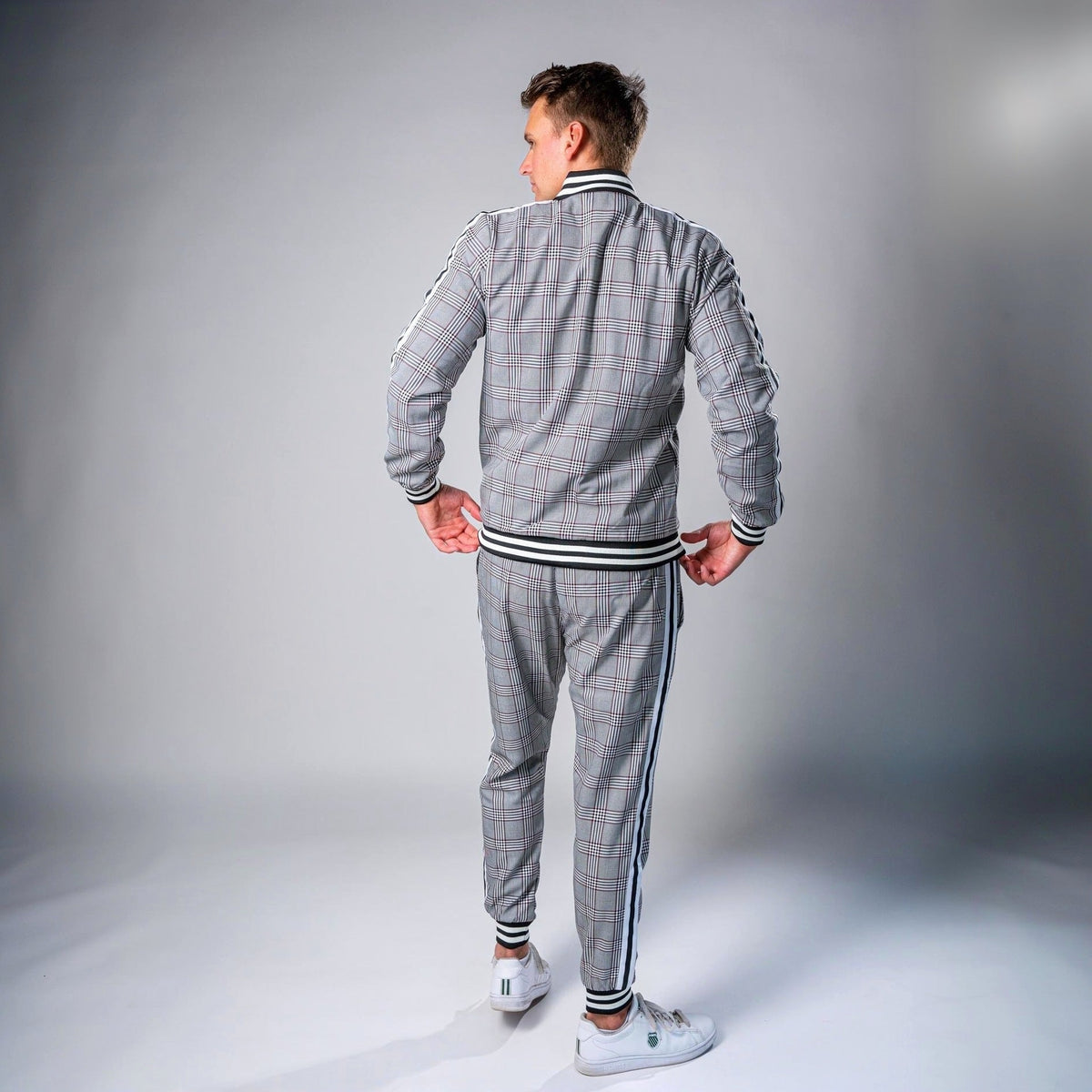 Geruit Trainingspak Heren | Jack met Rits en Joggingbroek