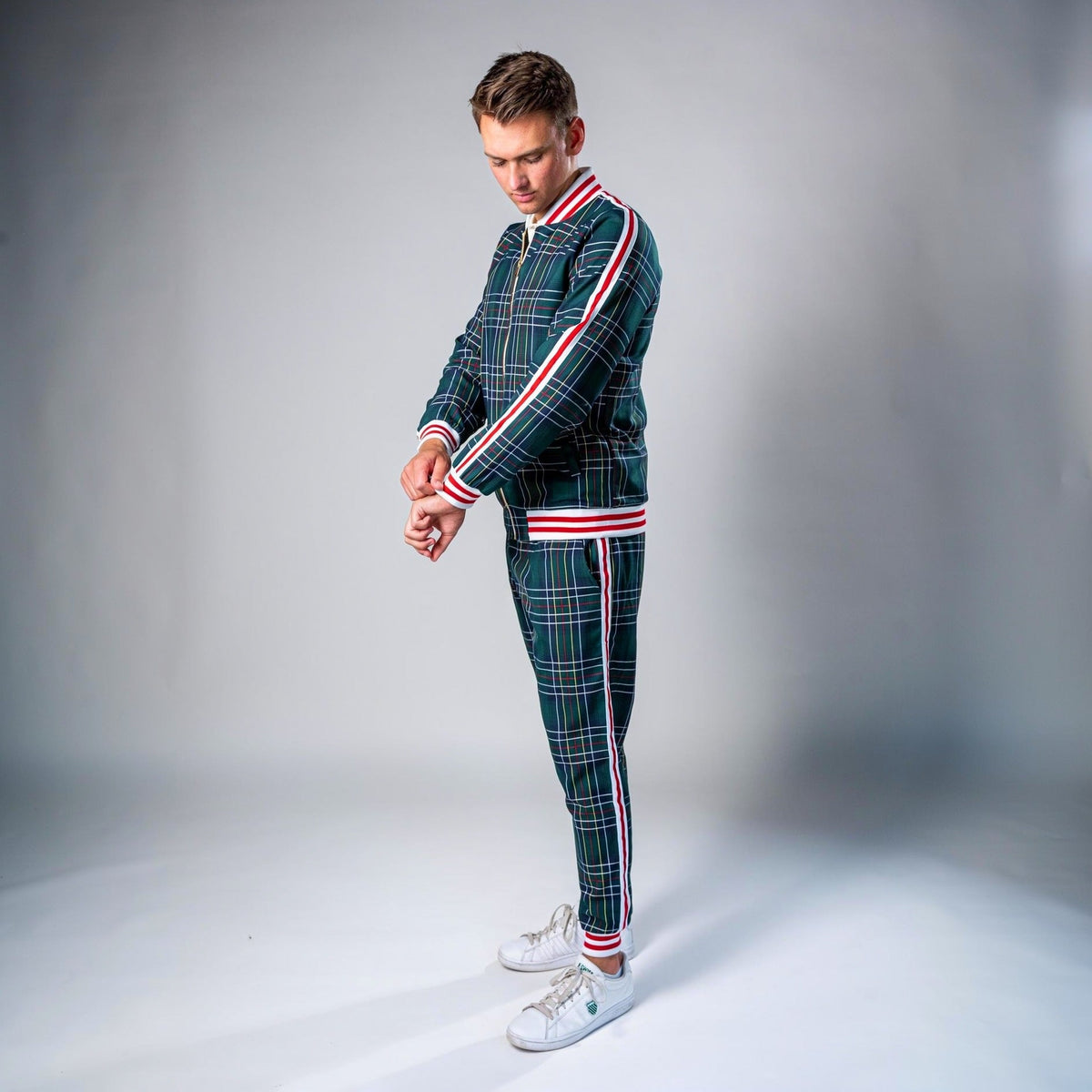 Geruit Trainingspak Heren | Jack met Rits en Joggingbroek