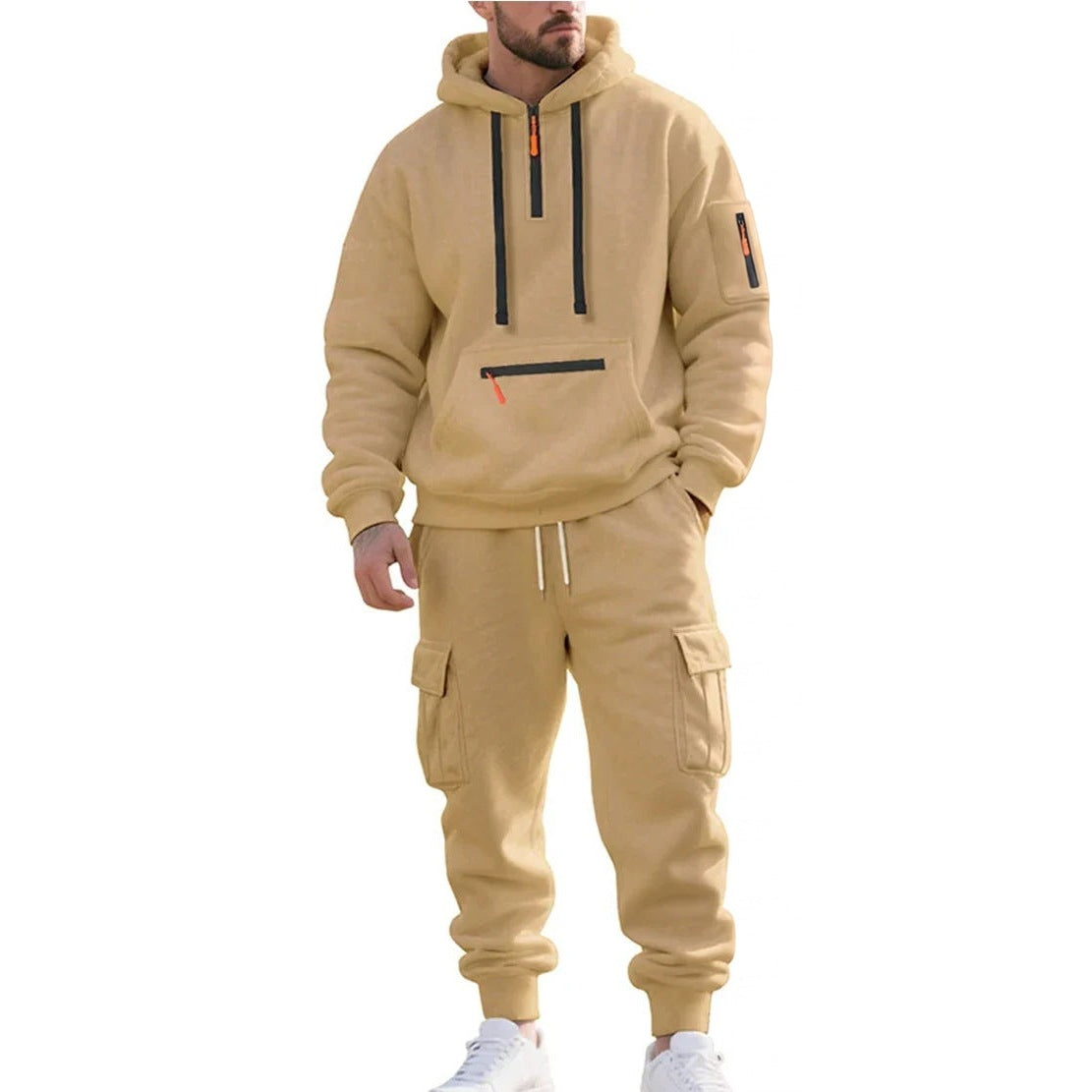 Cargo Joggingpak Heren | Hoodie met Ritszakken | 6 Kleuren